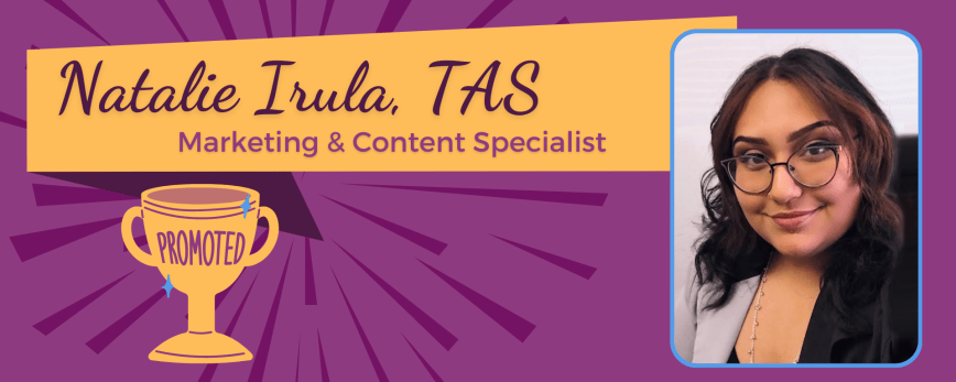 Press Release: Congratulations Natalie Irula, TAS, Now Marketing & Content Strategist